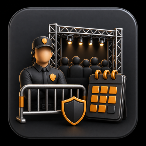 Ícone 3D de segurança para eventos