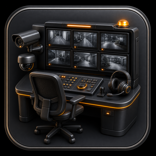 Ícone 3D de central e monitoramento online