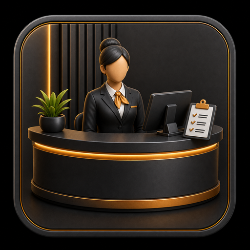 Ícone 3D de recepção corporativa
